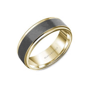 CROWN RING Men's Tantalum and 14K Yellow Gold Wedding Band